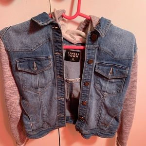 Hooded denim jacket
